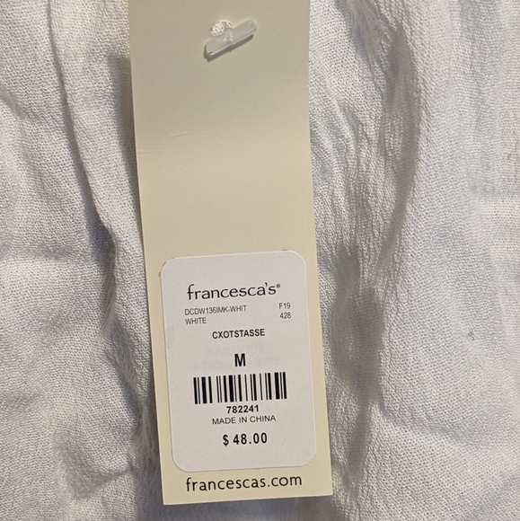 NWT Tassel Off The Shoulder Mini Dress - White - Picture 5 of 5